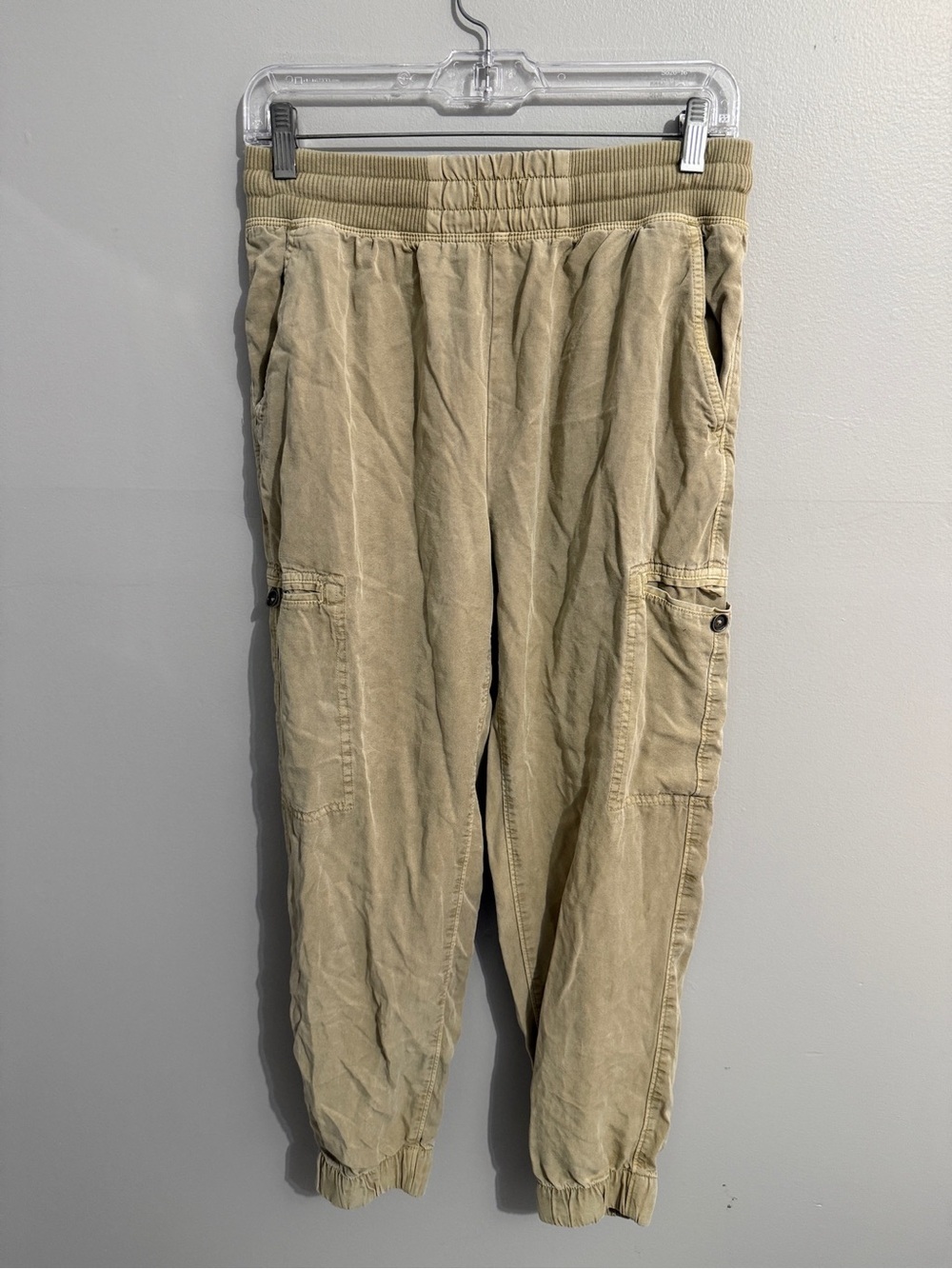 Aerie Pants Womens Small Jogger Pull On Elastic Waist Utility Cargo Granola